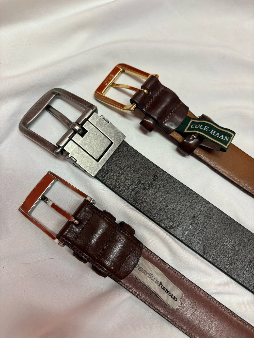 Perry Ellis | Cole Hahn | Levi’s Brown Genuine Leather Men’s Belt Bundle